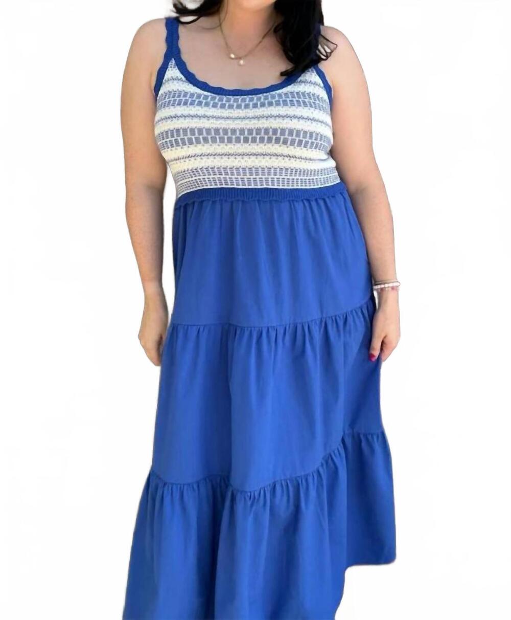 NEW SKIES ARE BLUE smocked midi dress in skies are blue